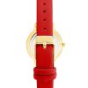 Gold Fashion Analog Quartz Womens Watch with Red Leatherette Strap One Size Women