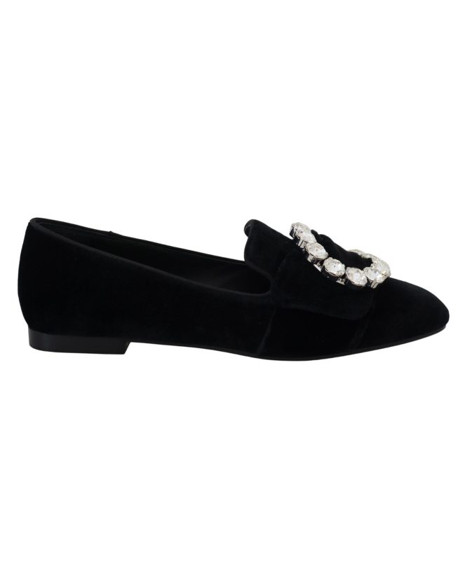 Black Crystal-Embellished Dolce & Gabbana Loafers 37.5 EU Women