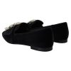 Black Crystal-Embellished Dolce & Gabbana Loafers 37.5 EU Women