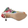 Floral Print Open Toe Jersey Shoes 37 EU Women