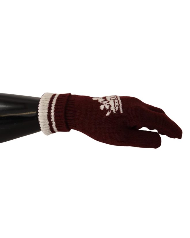 Patterned Cashmere Gloves with Byzantine Crown Detail – 9