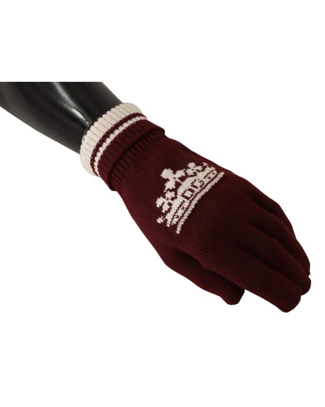 Patterned Cashmere Gloves with Byzantine Crown Detail – 9