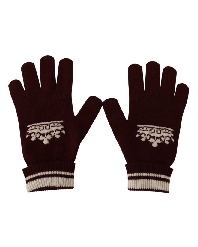 Patterned Cashmere Gloves with Byzantine Crown Detail – 9