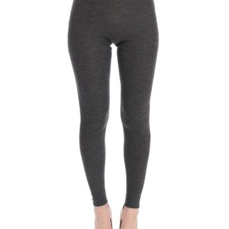 High Waist Cashmere Tights Pants with Logo Details Women