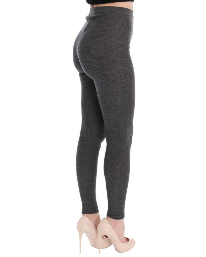 High Waist Cashmere Tights Pants with Logo Details Women – 44 IT