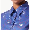 Abstract Print Shirt Collar Cotton Dress with Long Sleeves – 40 IT