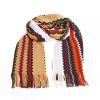 Geometric Pattern Fringed Scarf with Vibrant Colors One Size Women