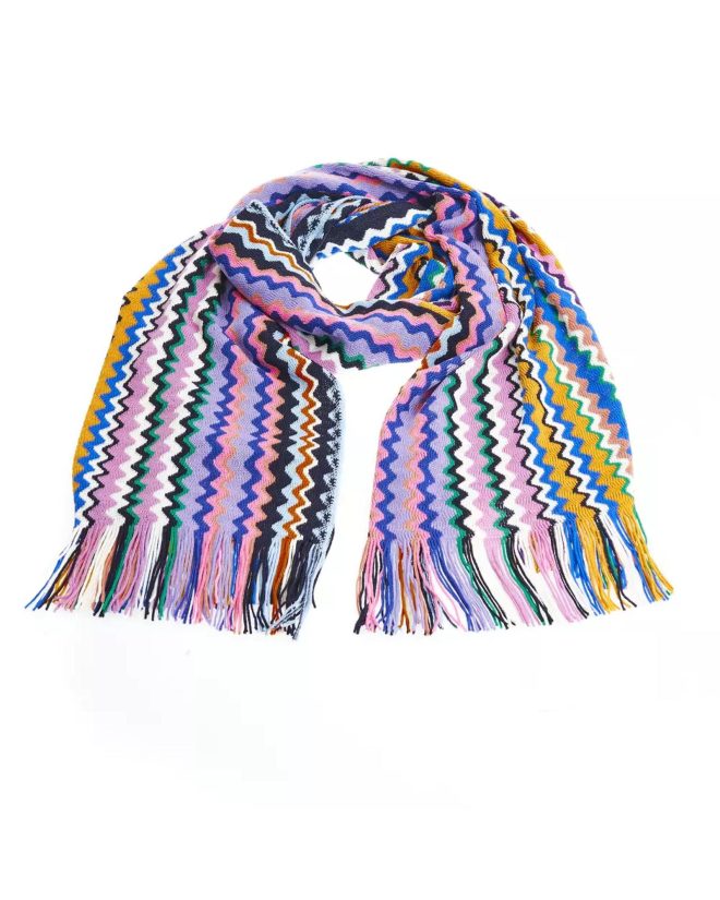 Geometric Pattern Fringed Scarf One Size Women