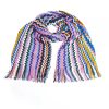 Geometric Pattern Fringed Scarf One Size Women