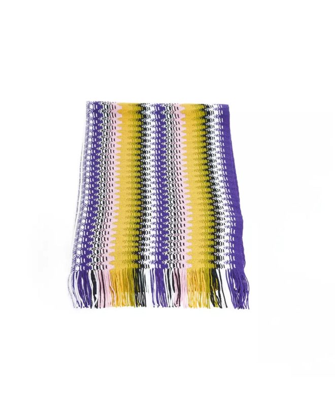 Geometric Pattern Fringed Scarf One Size Women