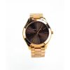 Michael Kors Runway Gold Toned Brown Dial Wrist Watch One Size Women