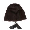 Gorgeous Dolce & Gabbana Brown Weasel Fur Beanie with Gray Cashmere Lining – 57 cm