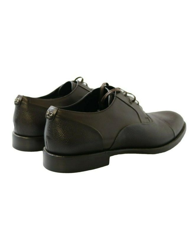 Brown Leather Laceup Dress Shoes by Dolce & Gabbana 40 EU Men