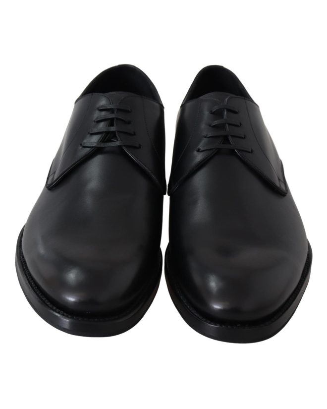 Handcrafted Black Leather Derby Dress Formal Shoes – 39.5 EU