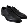 Handcrafted Black Leather Derby Dress Formal Shoes – 39.5 EU