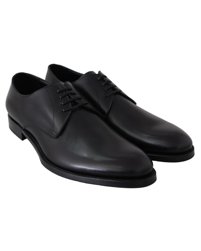 Handcrafted Black Leather Derby Dress Formal Shoes – 39.5 EU