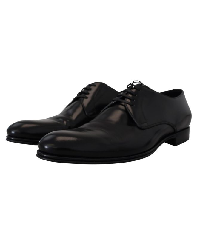 Derby Dress Formal Shoes with Leather Sole and Logo Details Men – 42.5 EU