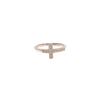 NIALAYA 925 Silver CZ Cross Ring