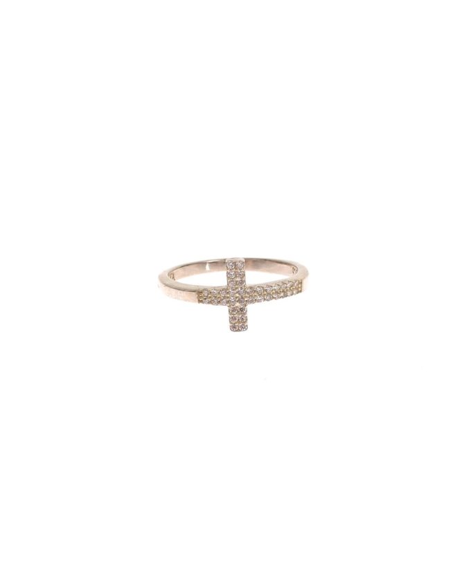 NIALAYA 925 Silver CZ Cross Ring – 49 EU