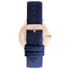 Blue Fashion Womens Analog Watch with Gold Case One Size Women