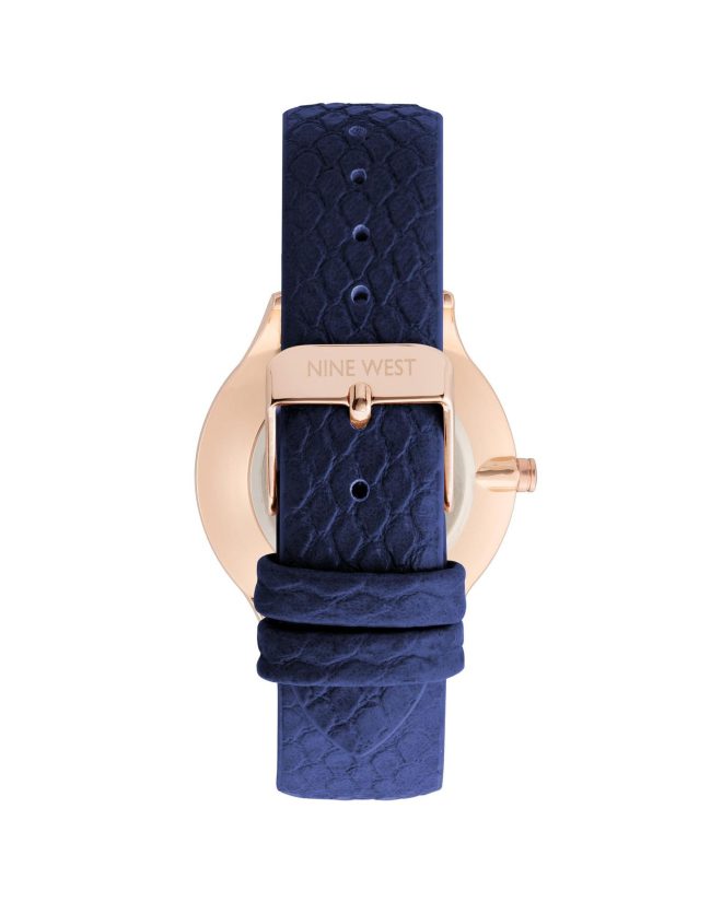 Blue Fashion Womens Analog Watch with Gold Case One Size Women