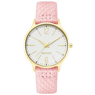 Gold Fashion Analog Quartz Womens Watch with Leatherette Strap One Size Women