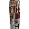 Dress High Waist Pants with Multicolor Stripes 36 IT Women