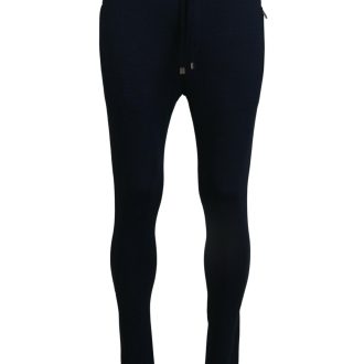 Blue Track Casual Sweatpants with Logo Details by Dolce & Gabbana Men