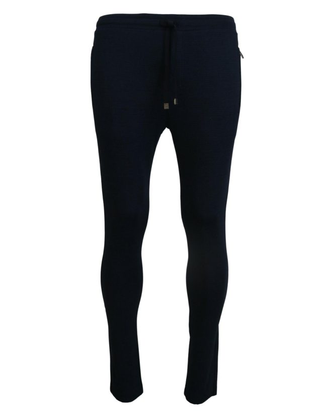 Blue Track Casual Sweatpants with Logo Details by Dolce & Gabbana Men – 44 IT