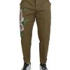 DOLCE & GABBANA Floral Chino Pants 44 IT Men