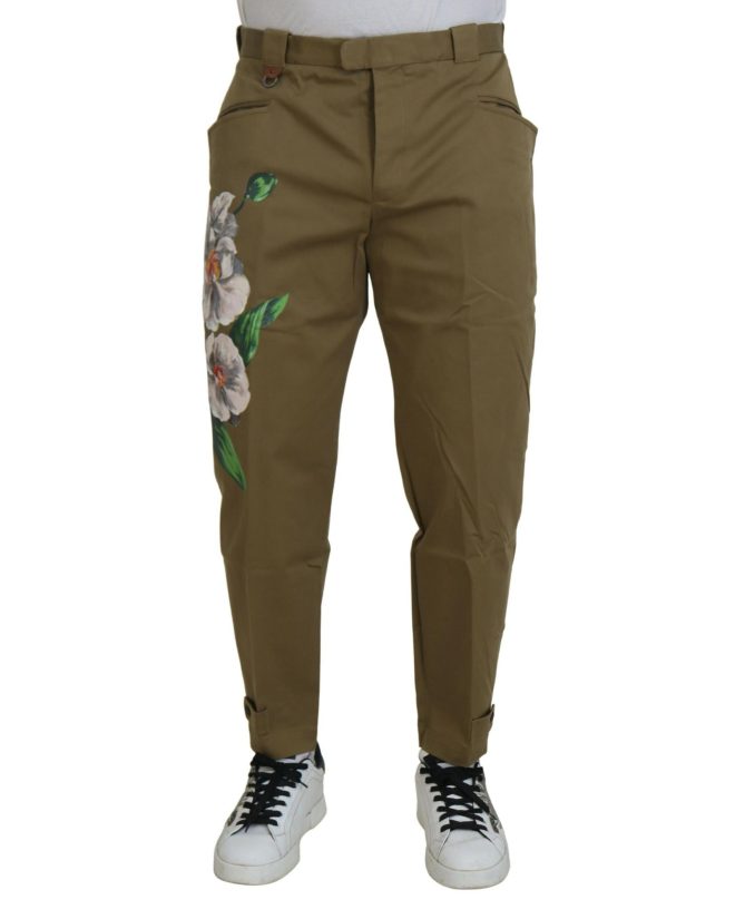 DOLCE & GABBANA Floral Chino Pants 44 IT Men