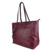 Burgundy Eco-Leather Shopping Bag with Chain Detail One Size Women