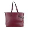 Burgundy Eco-Leather Shopping Bag with Chain Detail One Size Women