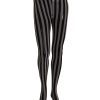 Striped Nylon Micro Mesh Tights with Logo Details M Women