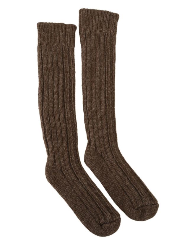 Womens Knit Over the Calf Socks with Logo Detail One Size Women