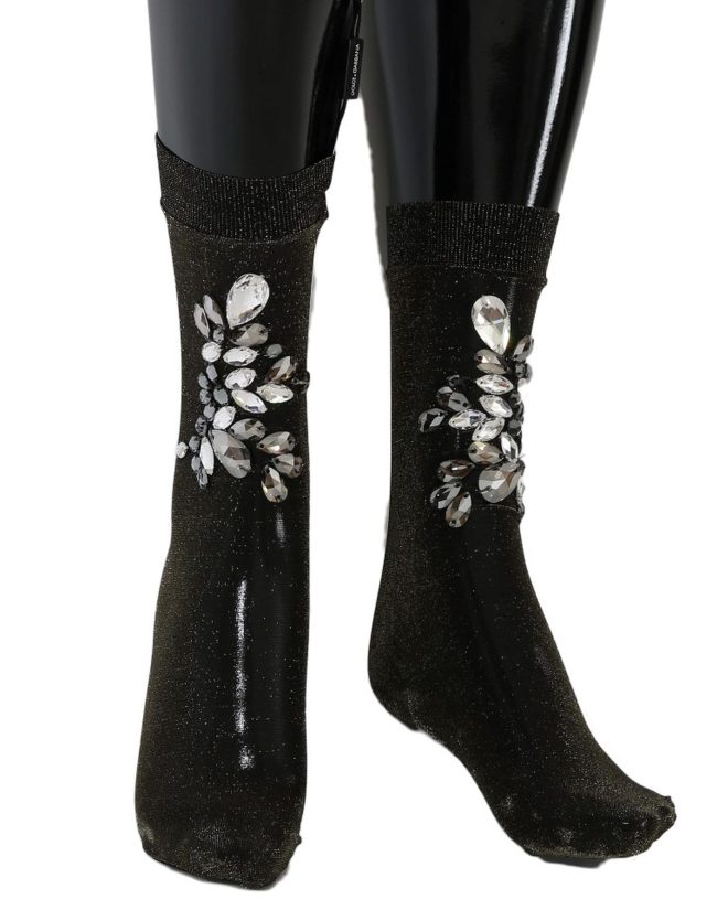 Embellished Stretch Mid Calf Stockings by Dolce & Gabbana Women – S