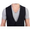 Costume National CNC Black Striped Casual Vest 48 IT Men