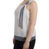 White and Blue Cotton-blend Bow Top 46 IT Women