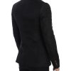 Black Silk and Linen Blend Two Button Slim Fit Blazer Jacket 48 IT Men