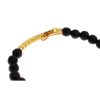 NIALAYA Gold Plated Sterling Silver Bracelet with Agate Stone and CZ Diamond Cross Women – M