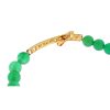 NIALAYA Green Jade Bead Bracelet with CZ Diamond Cross Women – XS