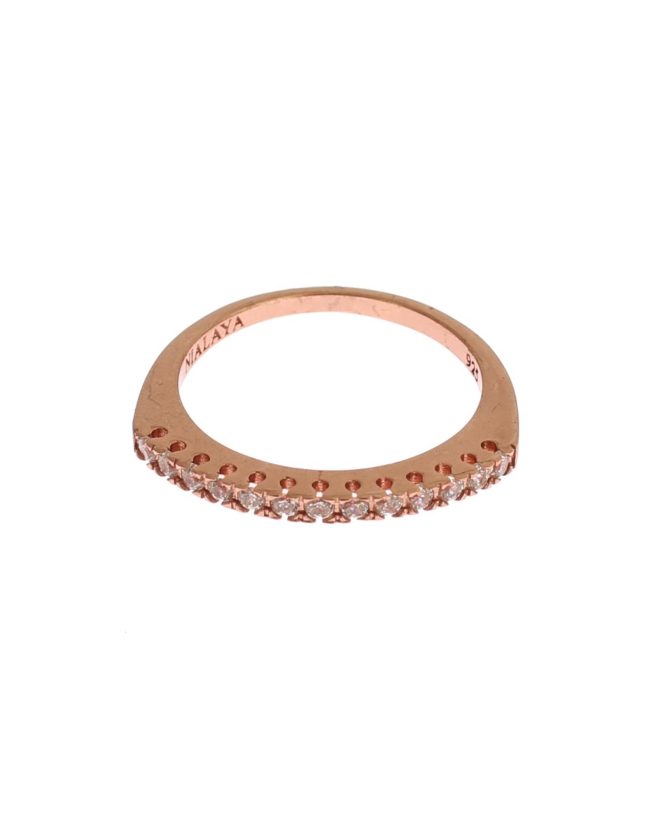 NIALAYA 18K Gold Plated Ring with Clear CZ Crystals Women – 47 EU