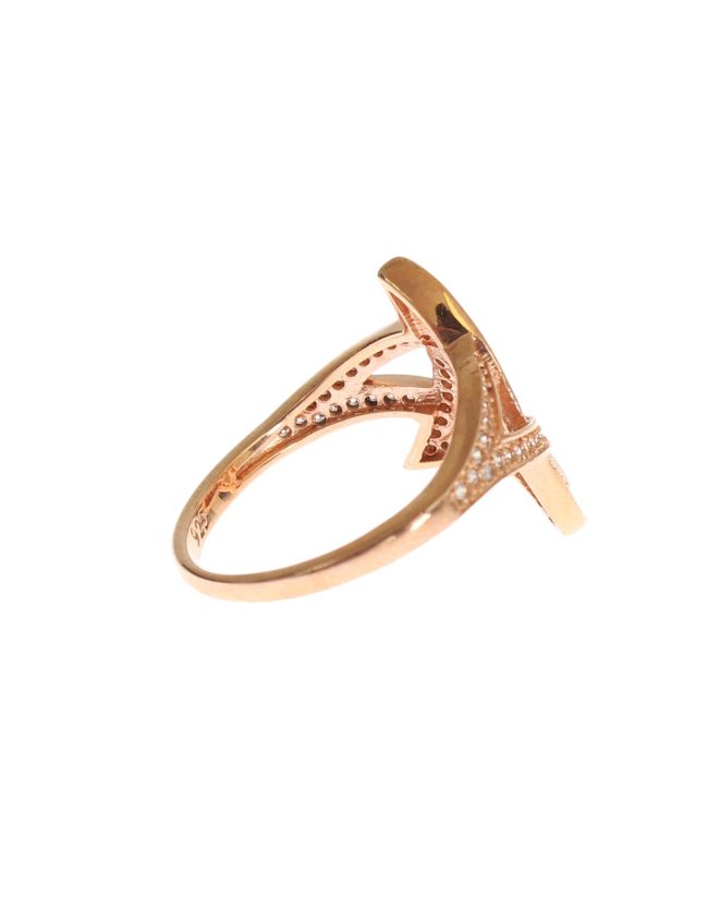 Authentic NIALAYA Pink Gold Plated Ring with Clear CZ 56 EU Women