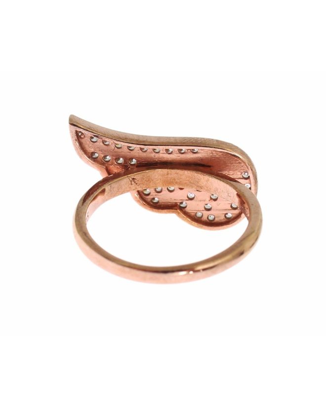 Authentic NIALAYA Ring with Pink Gold Plating and Clear CZ Crystals – 47 EU