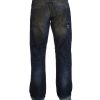 ACHT Mens Jeans – Regular Straight Fit Blue Wash W34 US Men