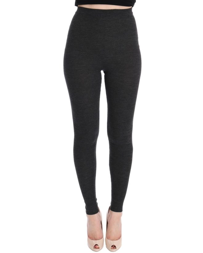 High Waist Wool Tights Pants 40 IT Women