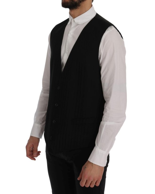 Dolce & Gabbana Single Breasted Striped Waistcoat Vest 54 IT Men