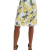 Lemon Printed Fringe Pencil Skirt 40 IT Women