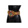 Floral Crystal Embellished Wide Waist Belt 42 IT Women