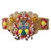 Floral Crystal Embellished Wide Waist Belt 42 IT Women